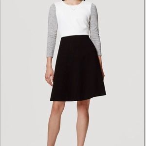 Loft color block flare dress size 14